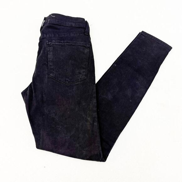 Frame Le Skinny de Jeanne Black Denim Jeans Gold Button SIze 27 - Picture 9 of 9